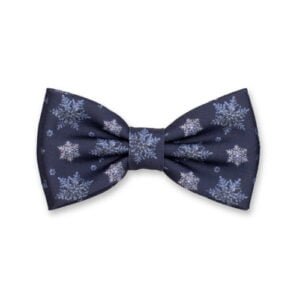 Noeud Papillon de Noël bleu glacier - Flocons de neige – Image 1