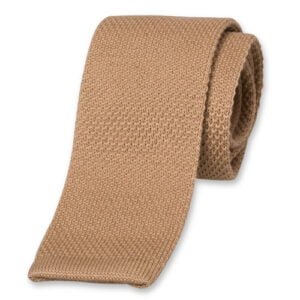 Cravate tricot camel – Image 1