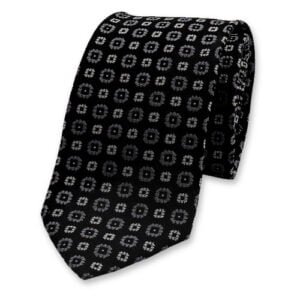Motif de cravate de luxe noir-gris – Image 1