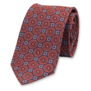 Cravate Rouge Bordeaux - Motif Cercles Orange – Image 1