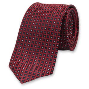 Cravate Bleu Foncé Motif Rouge – Image 1