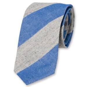 Cravate homme en lin - Bleu-Gris – Image 1