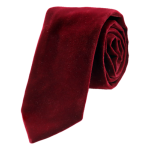 Cravate en velours Bourgogne – Image 1
