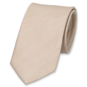 Cravate homme en lin beige – Image 1