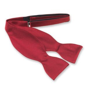 Nœud papillon rouge cerise à nouer – Image 1