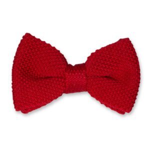 Nœud papillon tricoté rouge – Image 1