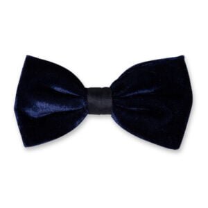 Nœud papillon en velours bleu foncé – Image 1