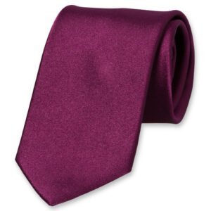 Cravate en satin aubergine – Image 1
