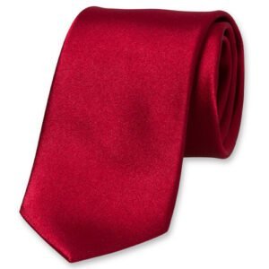 Cravate satin rouge foncé – Image 1