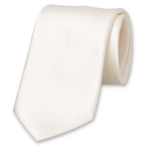 Cravate satin blanche – Image 1